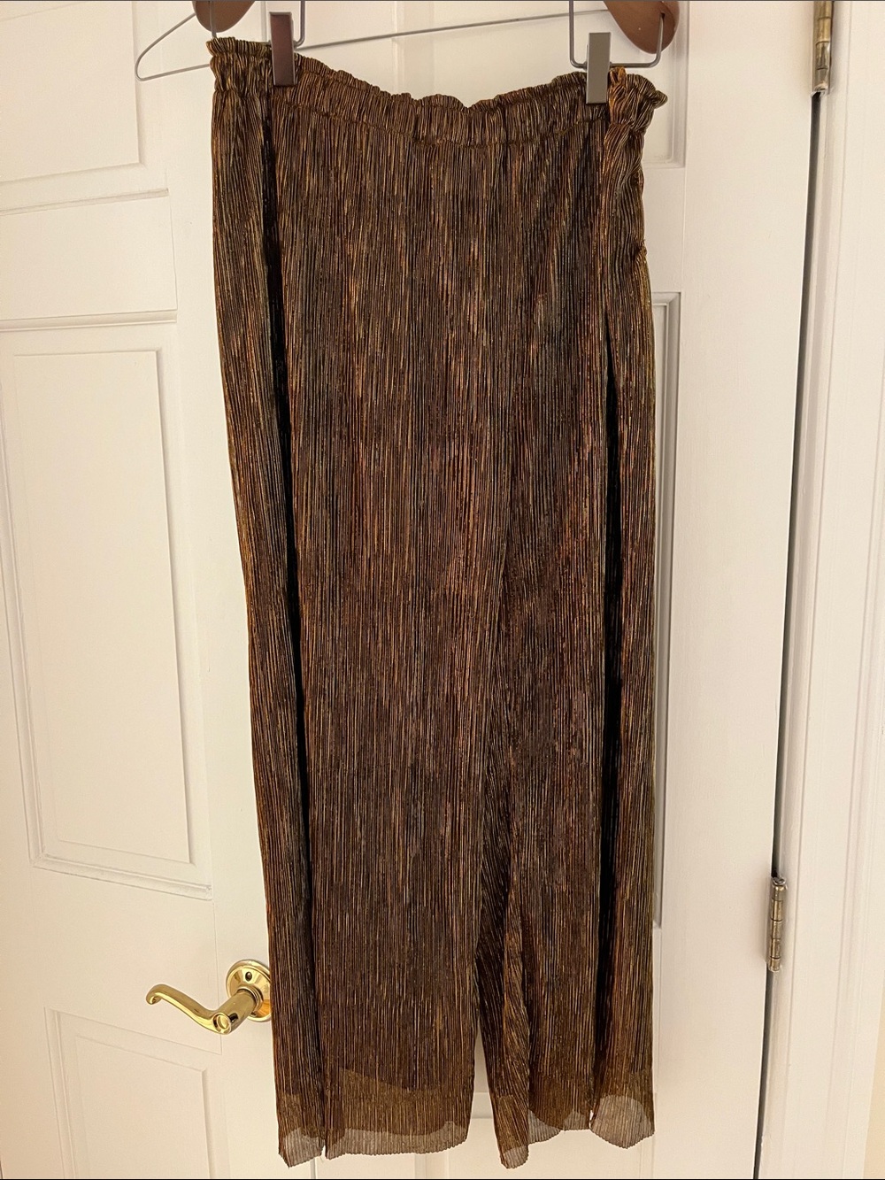 BDG Copper Metallic Pleated Gaucho Pants